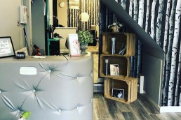 Interior view of refurbished hair salon