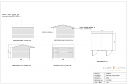 Proposed plan and elevations for stables to greenbelt land