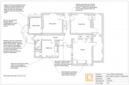 Proposed floorpans for alterations to listed farmhouse