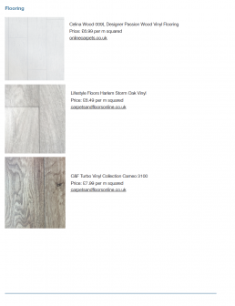 Image of vinyl floor covering options