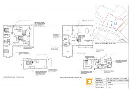 Proposed ground and first floor plans for the extending and restoration of a listed cottage