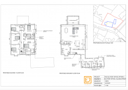 Proposed ground and first floor plans for the extending and restoration of a listed cottage