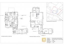 Proposed ground and first floor plans for the extending and restoration of a listed cottage